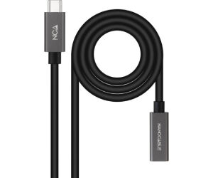 Cable Alargador USB 3.2 Nanocable 10.01.4401/ USB Tipo-C Macho - USB Tipo-C Hembra/ 1m/ Negro
