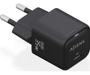 Cargador de Pared GaN Aisens ASCH-35W1P023-BK/ 1xUSB Tipo-C/ 35W
