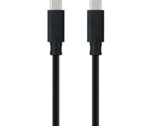 Cable USB 3.1 Tipo-C Nanocable 10.01.4101-L150/ USB Tipo-C Macho - USB Tipo-C Macho/ Hasta 100W/ 10Gbps/ 1.5m/ Negro