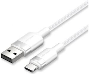 Cable Usb-c A Usb-a Trenzado 1 M Blanco Vention