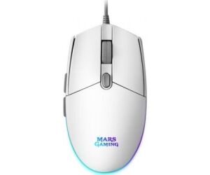Ratón Gaming Mars Gaming MMGW/ Hasta 3200 DPI/ Blanco