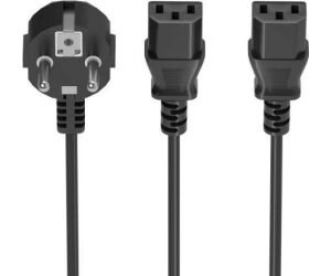 Cable Alimentación CPU Aisens A132-0865/ CEE7 Macho - 2x C13 Hembra/ 3m/ Negro
