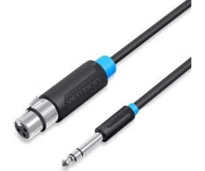 Cable Estéreo Vention BBEBJ/ Jack 6.35 Macho - XLR Hembra/ 5m/ Negro