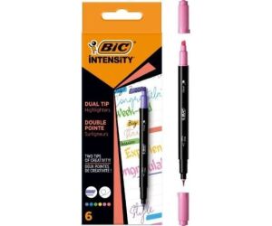 Marcadores Punta Biselada y Punta Fina Bic Intensity Dual Tip 503828/ Colores Surtidos