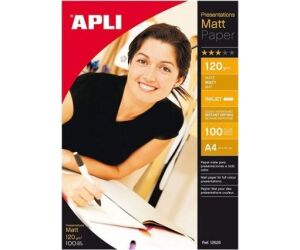Papel Fotográfico Apli Matt 12626/ DIN A4/ 120g/ 100 Hojas/ Mate