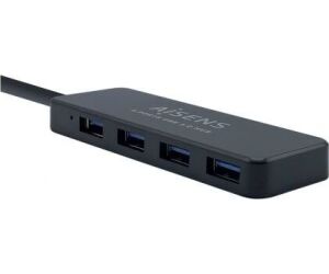 Aisens Hub USB 3.0 tipo A/M-4xtipo A/H negro 30cm