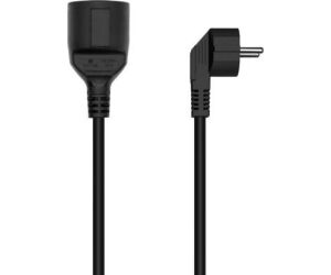 Cable Alargador de Alimentación Aisens A132-0600/ CEE7 Macho - CEE7 Hembra/ Hasta 1500W/ 2m/ Negro