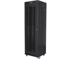 Armario Lanberg Rack 19" 42u 600x600 Flat Pack V2 Puerta Mesh Con Lcd Negro