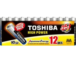 Pack de 12 Pilas AAA Toshiba High Power LR03/ 1.5V/ Alcalinas