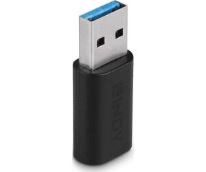 Lindy 41904 cambiador de género para cable USB 3.2 Type A USB 3.2 Type C Negro