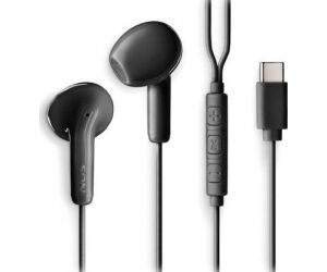 Auriculares Intrauditivos NGS Cross Glide/ con Micrófono/ USB Tipo-C/ Negros