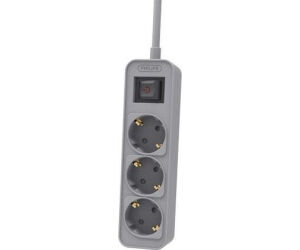 Regleta con Interruptor Philips CHP2134G/ 3 Tomas de corriente/ Cable 1.5m/ Gris