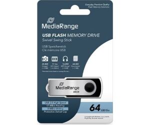 Pendrive 64gb Usb 2.0 Mediarange Silver-black