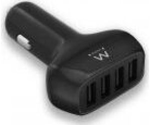 Cargador de coche ewent ew1354 4 puertos usb 9.6a
