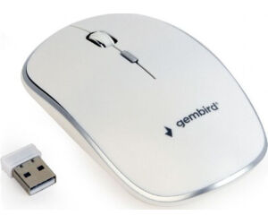 Raton Gembird Optico Silencioso Blanco Rf Inalambrico Pilas