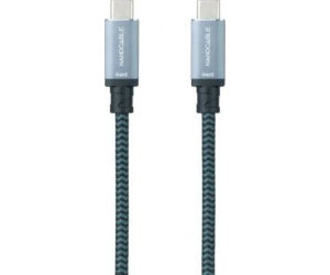 CABLE USB 3.1 GEN2 10Gbps 5A 4K/60Hz, USB-C/M USB-C/M 0.5 M GRIS/NEGRO NANOCABLE