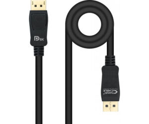 Cable Displayport 1.4 8K Nanocable 10.15.2501/ Displayport Macho - Displayport Macho/ 1m/ Certificado/ Negro
