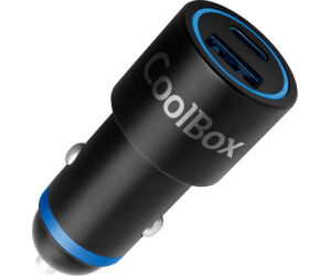 Cargador usb para coche coolbox 45w usb tipo a -  usb tipo c