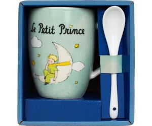 Taza con cuchara enesco el principito en la luna
