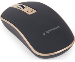 Raton Gembird Optical Black Gold Rf Inalambrico Pilas