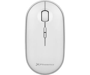 Phoenix rebble ratón inalambrico bluetooth y 2.4 ghz hasta 3 dispositivos con receptor usb clic silencioso para portátil notebook pc chomebook mac color blanco