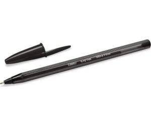 Caja de Bolígrafos de Tinta de Aceite Bic Cristal Exact Ultrafine 992603/ 20 unidades/ Negros