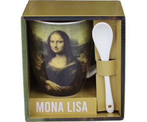 Taza de cerámica con cuchara enesco mona lisa