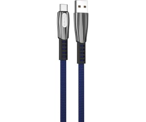 Cable qcharx florence usb a tipo c  3a - 1 m - zinc azul cordón plano premium