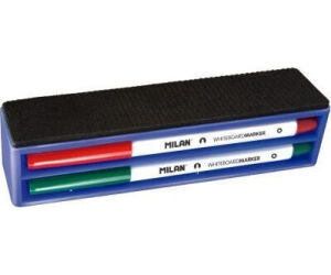 Pack Milan 165894/ Borrador de Pizarra Magnético + 4 Rotuladores para Pizarra/  3.7mm/ Colores Surtidos