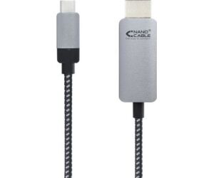 Cable Conversor Nanocable 10.15.5102/ USB Tipo-C Macho - HDMI Macho/ 1.8m/ Negro