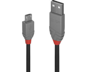 Lindy 36735 cable USB USB 2.0 5 m USB A Micro-USB B Negro, Gris