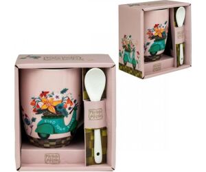 Taza de cerámica con cuchara enesco