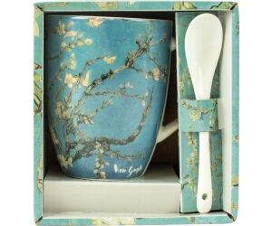 Taza de cerámica con cuchara enesco los almendros vincent van gogh