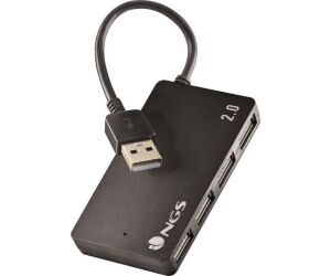 Hub 4 puertos usb 2.0 ngs port 2.0 negro plug play -  480mbps