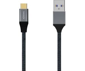 Cable USB 3.1 Tipo-C Aisens A107-0630/ USB Tipo-C Macho - USB Macho/ 10Gbps/ 50cm/ Gris