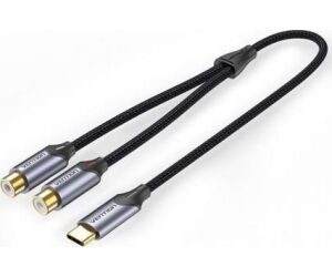 CONVERSOR USB-C/M A 2x RCA/H 1.5 GRIS VENTION