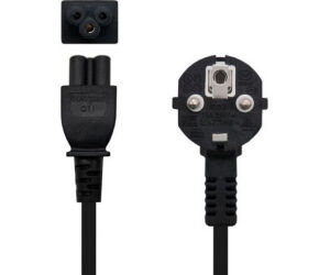 Cable Alimentación Trébol Nanocable 10.22.0302-L300/ Schuko Macho - C5 Hembra/ 3m/ Negro