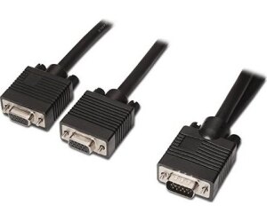 Cable Duplicador SVGA Aisens A113-0081/ VGA Macho - 2x VGA Hembra/ Hasta 3W/ 10Mbps/ 45cm/ Negro