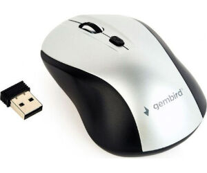 Raton Gembird Plata Negro Rf Inalambrico Pilas