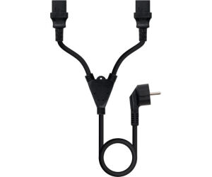Cable Alimentación Nanocable 10.22.0100/ Schuko Macho - 2 x C13 Hembra/ 1.8m/ Negro