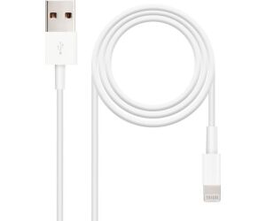 Cable USB A-Lightning M/M 1m. Blanco