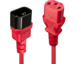 Lindy 30477 cable de transmisión Negro, Rojo 1 m C14 acoplador C13 acoplador