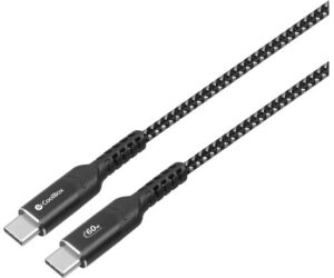 CABLE TRENZADO USB-C/USB-C 3.2 Gen2 + CARGA RAPIDA 1.2 M NEGRO COOLBOX
