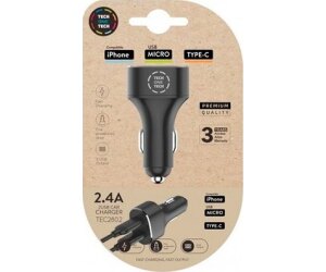 Cargador de Coche Tech One Tech TEC2802/ 2xUSB/ 12W