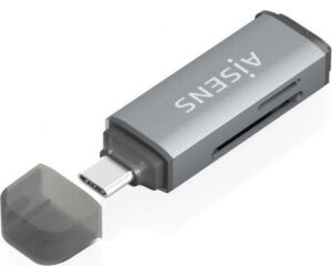 Lector Tarjetas Aisens Sd Micro Sd Mmc Rs-mmc Mmc Micro Usbc Gris
