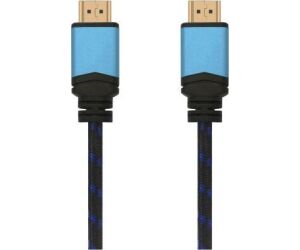 Cable HDMI 2.0 4K Aisens A120-0356 V2/ HDMI Macho - HDMI Macho/ 1m/ Negro/ Azul