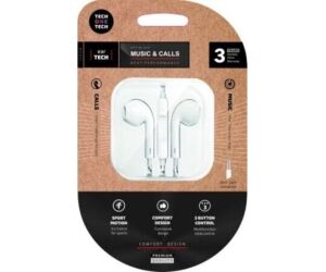 Auriculares Intrauditivos Tech One Tech earTECH B&W Be Original TEC1011/ con Micrófono/ Mini Jack 3.5/ Blanco y Negro