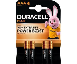 Pack de 4 Pilas AAA Duracell Plus Power Boost DPBLR3B4/ 1.5V/ Alcalinas