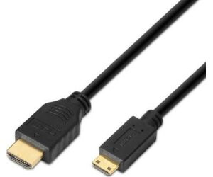 Cable HDMI Aisens A119-0114/ HDMI Macho - Mini HDMI Macho/ Hasta 10W/ 720Mbps/ 1.8m/ Negro