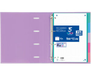 Separadores Cartulina Strongline A4 5 Posiciones - 5 Colores Pastel Oxford 400149956